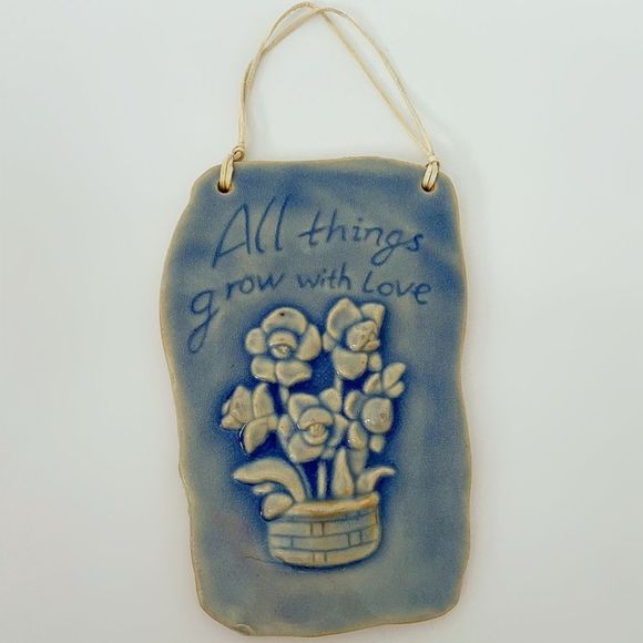 Vintage Other - Vintage 60’s handmade ceramic wall hanging antique all things grow with love